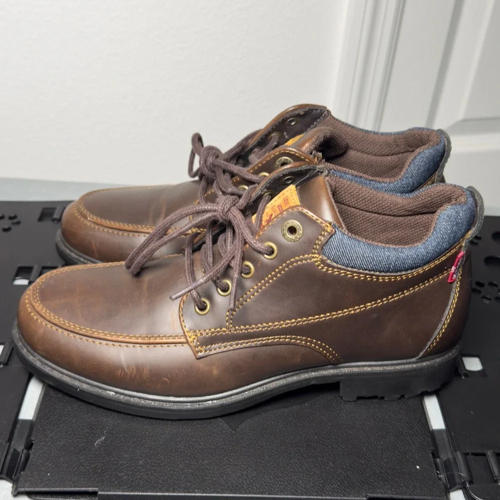 Levi's 518448H94 Low Top Boots Mens Size 7 Brown Good Moc Toe Rugged Lace Up
